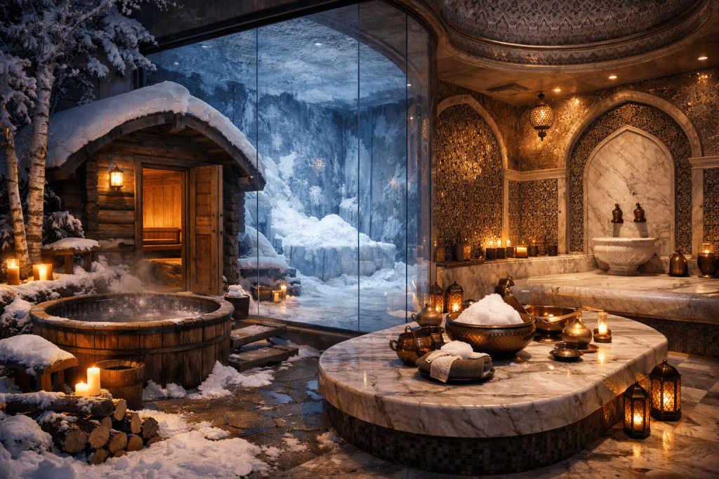 Холод и тепло как основа современного SPA: снежная баня и хаммам в единой концепции
