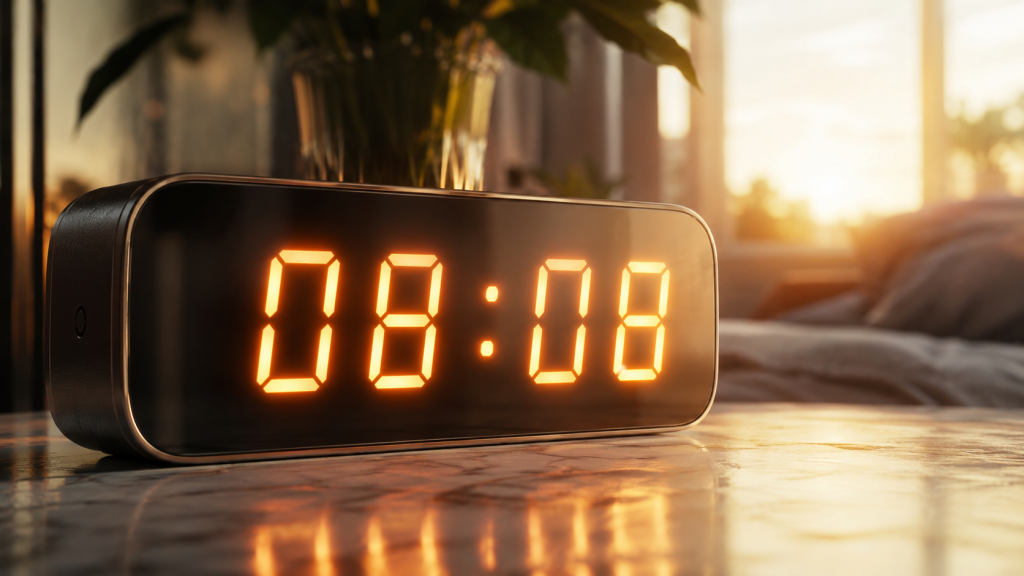 Цифровий годинник показує 08:08